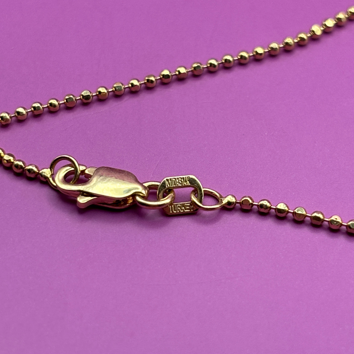 14k mini ball bracelet 7.5"