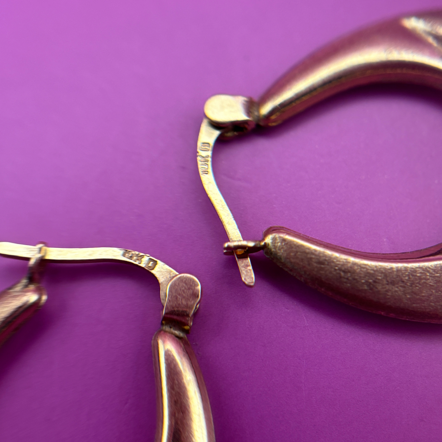 10k puffy hollow hoops