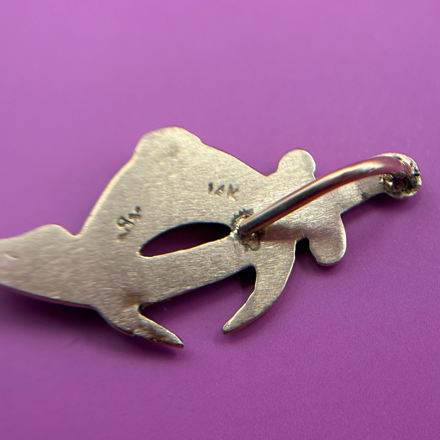 14k masonic dagger & moon brooch conversion charm