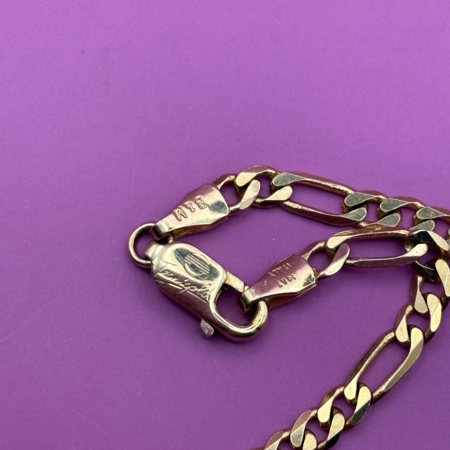 14k figaro chain 16"