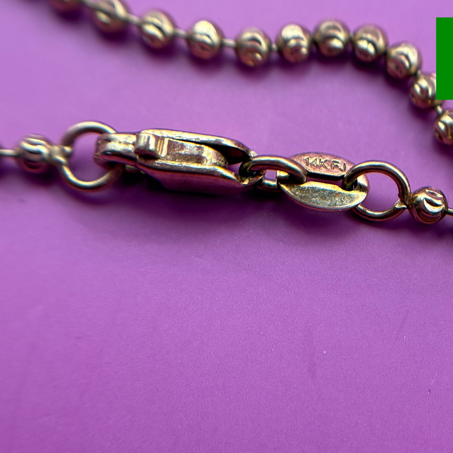 14k phases of the moon ball chain 18"
