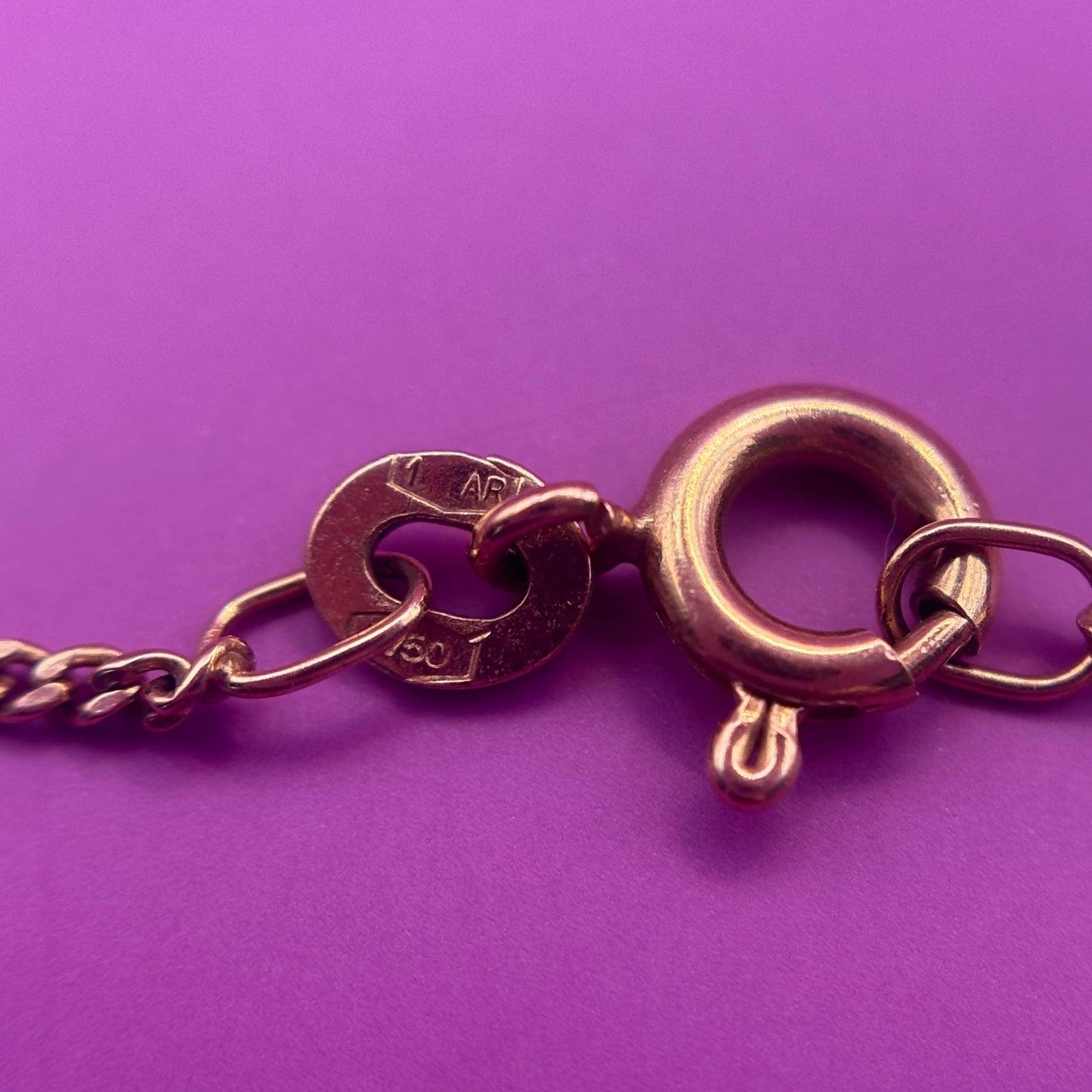 18k curb bar station chain by Unoaerre 16"