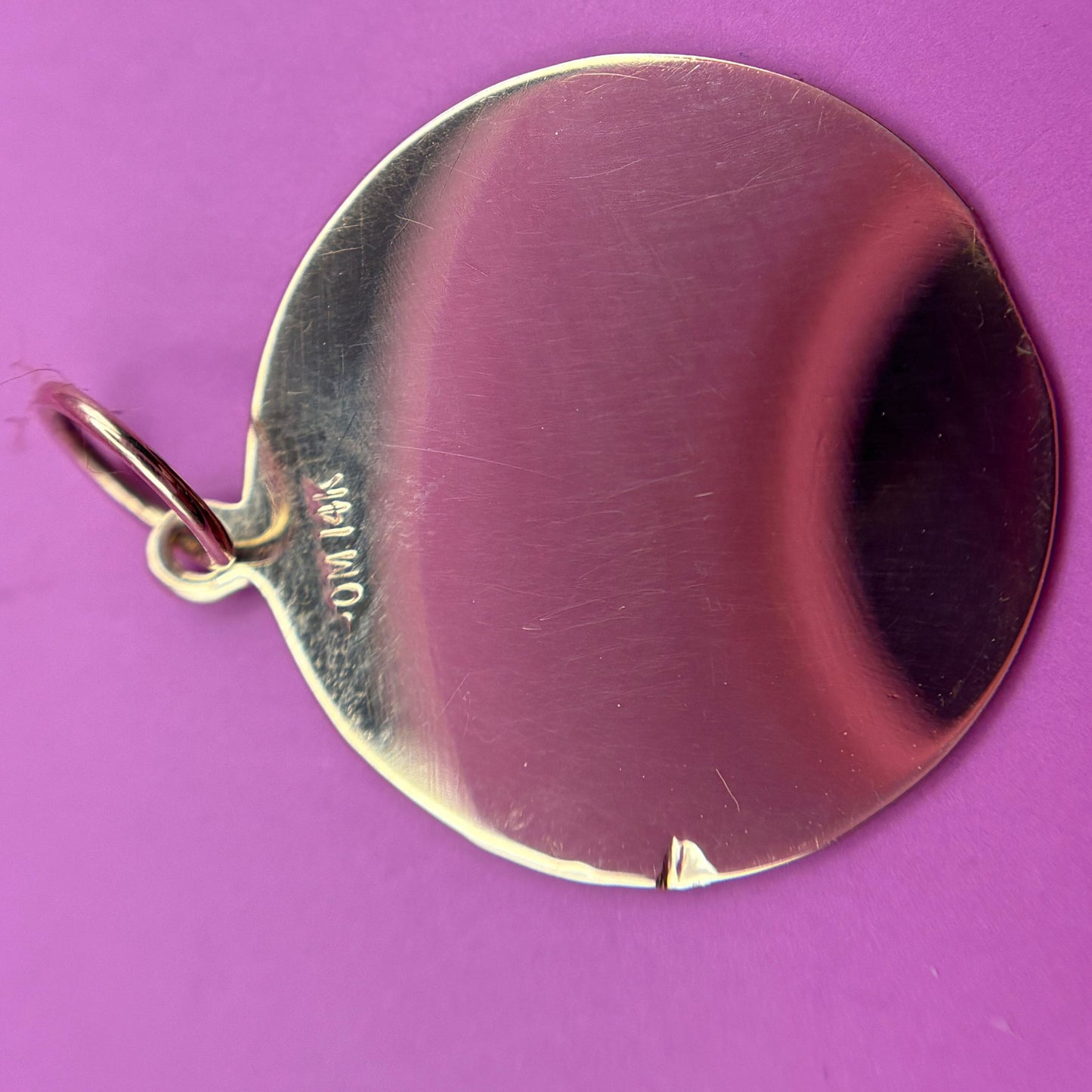 14k engine turned robert "bobbie" disc charm