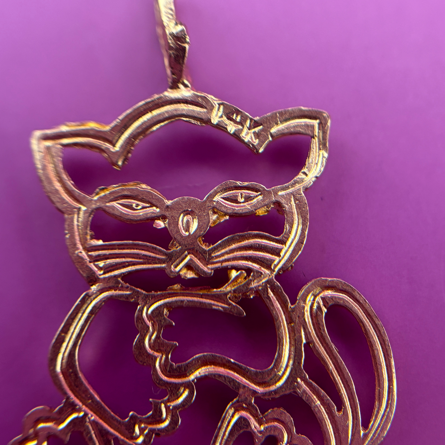 14k kitty charm
