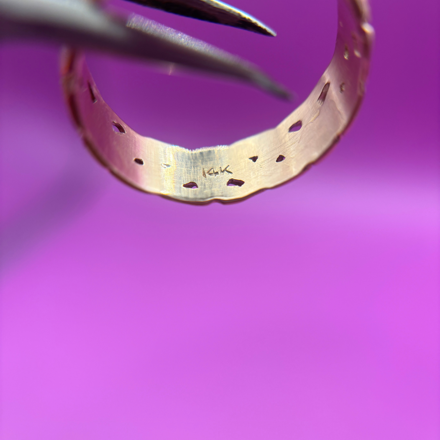 14k rose gold half flower eternity band