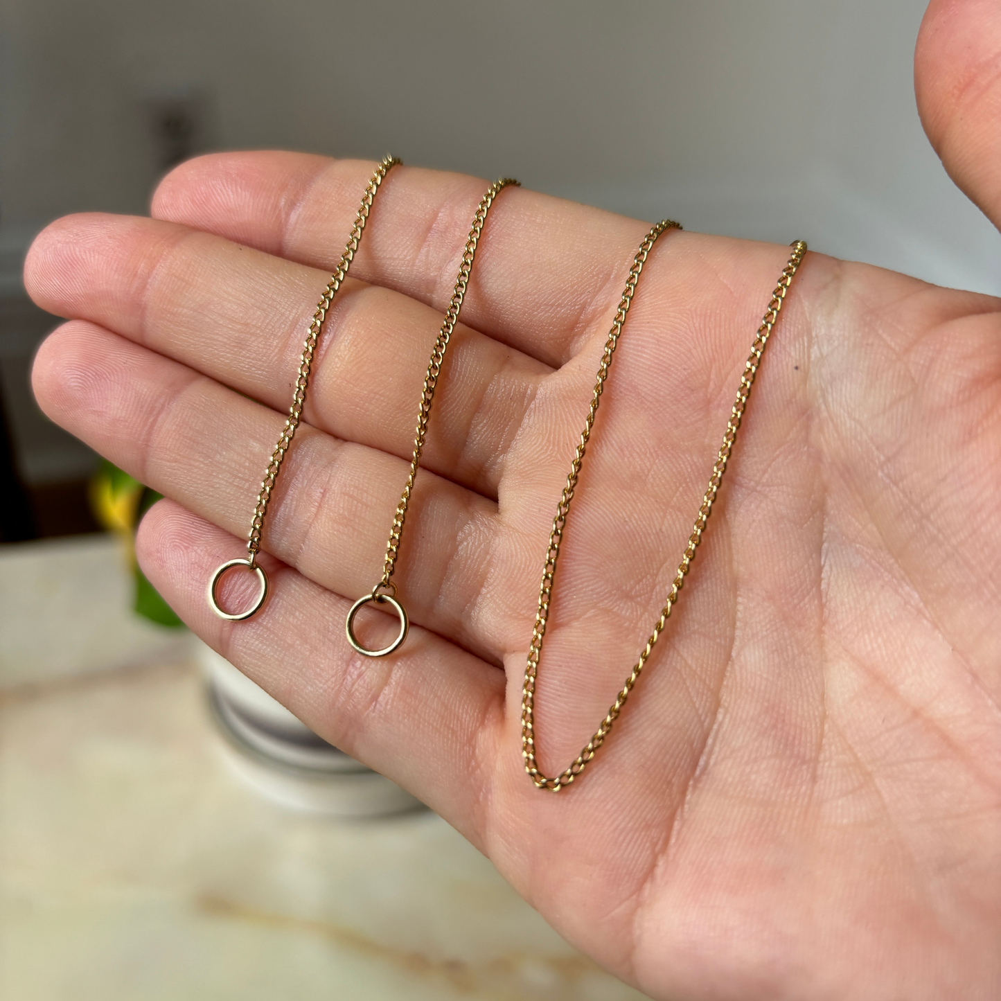 14k mini curb sans-a-clasp chain 18"