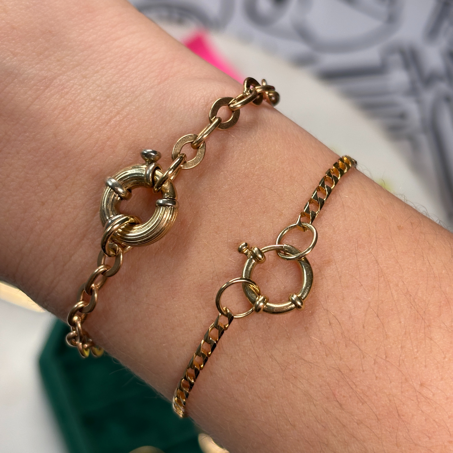 14k square curb sans-a-clasp bracelet 6"