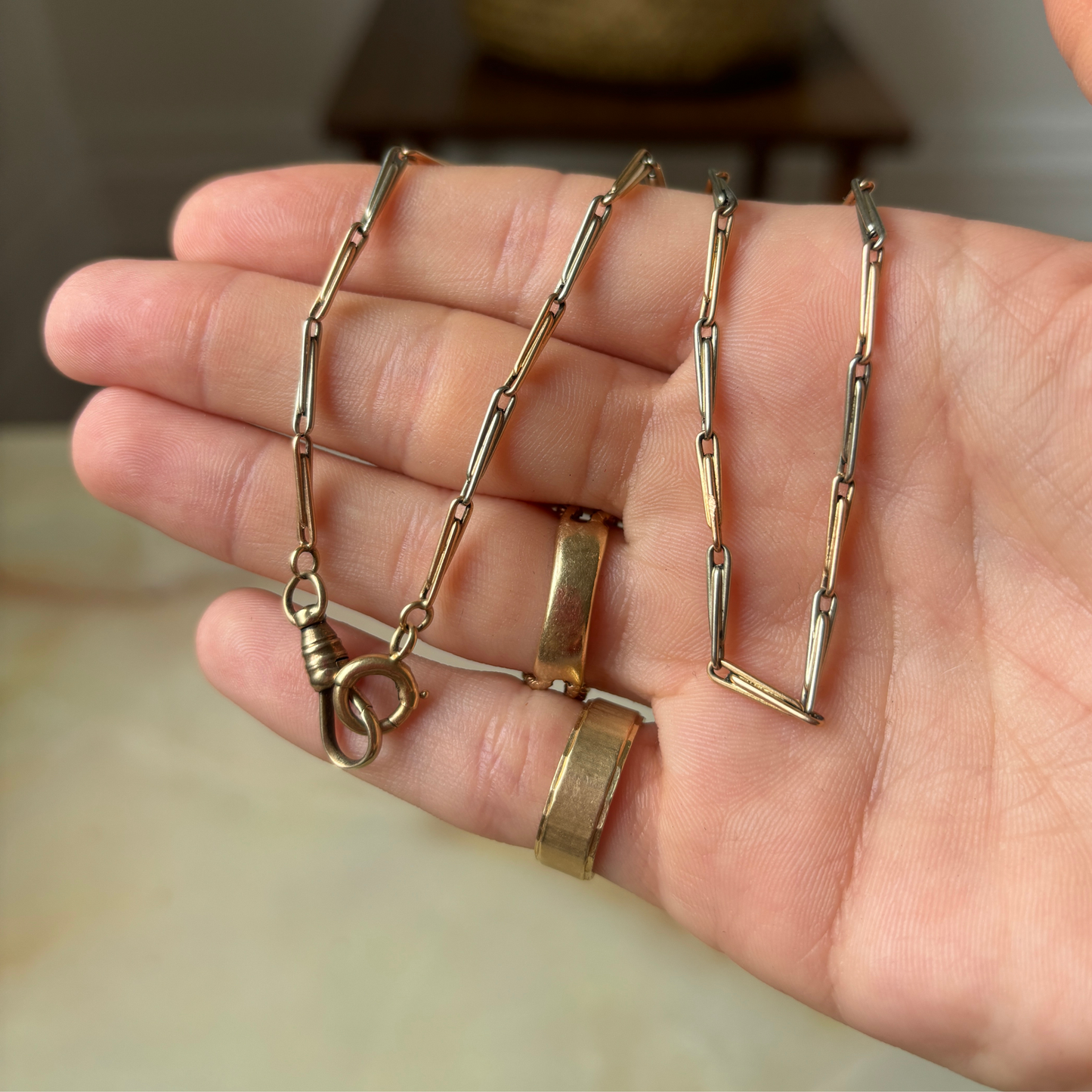 14k yg & wg watch chain 14"