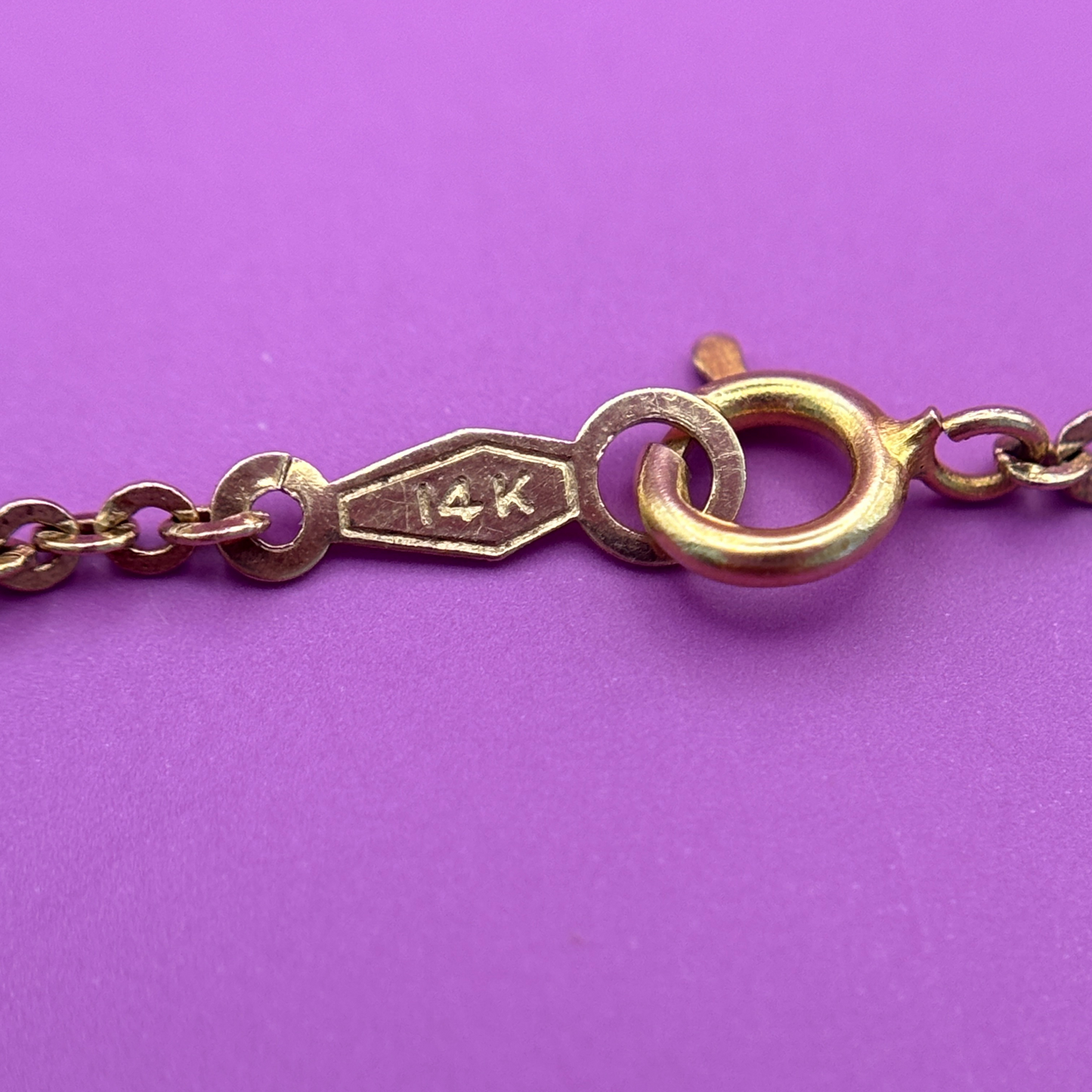 14k mini flat cable links chain 15.5"