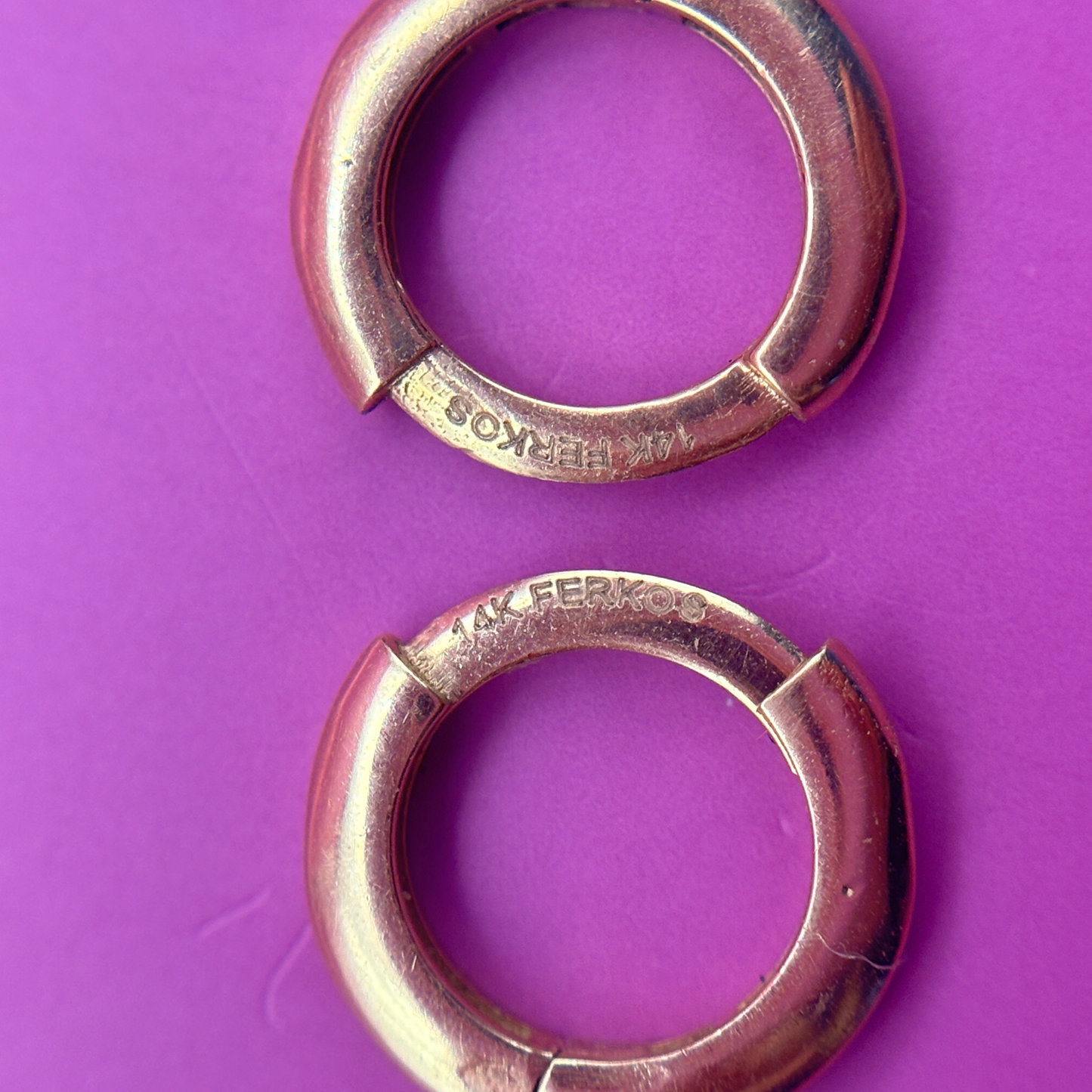 14k mini clicker hoops