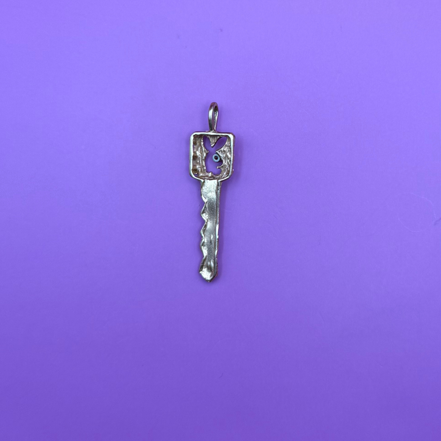 14k playboy bunny key with mini diamond charm