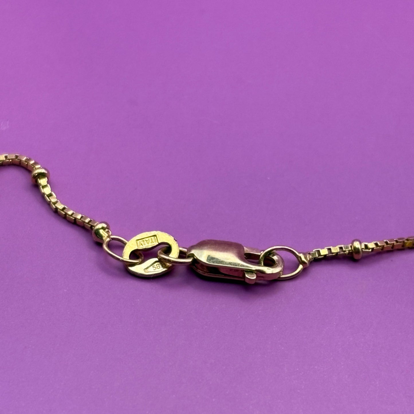 14k bead station box chain 18.25"