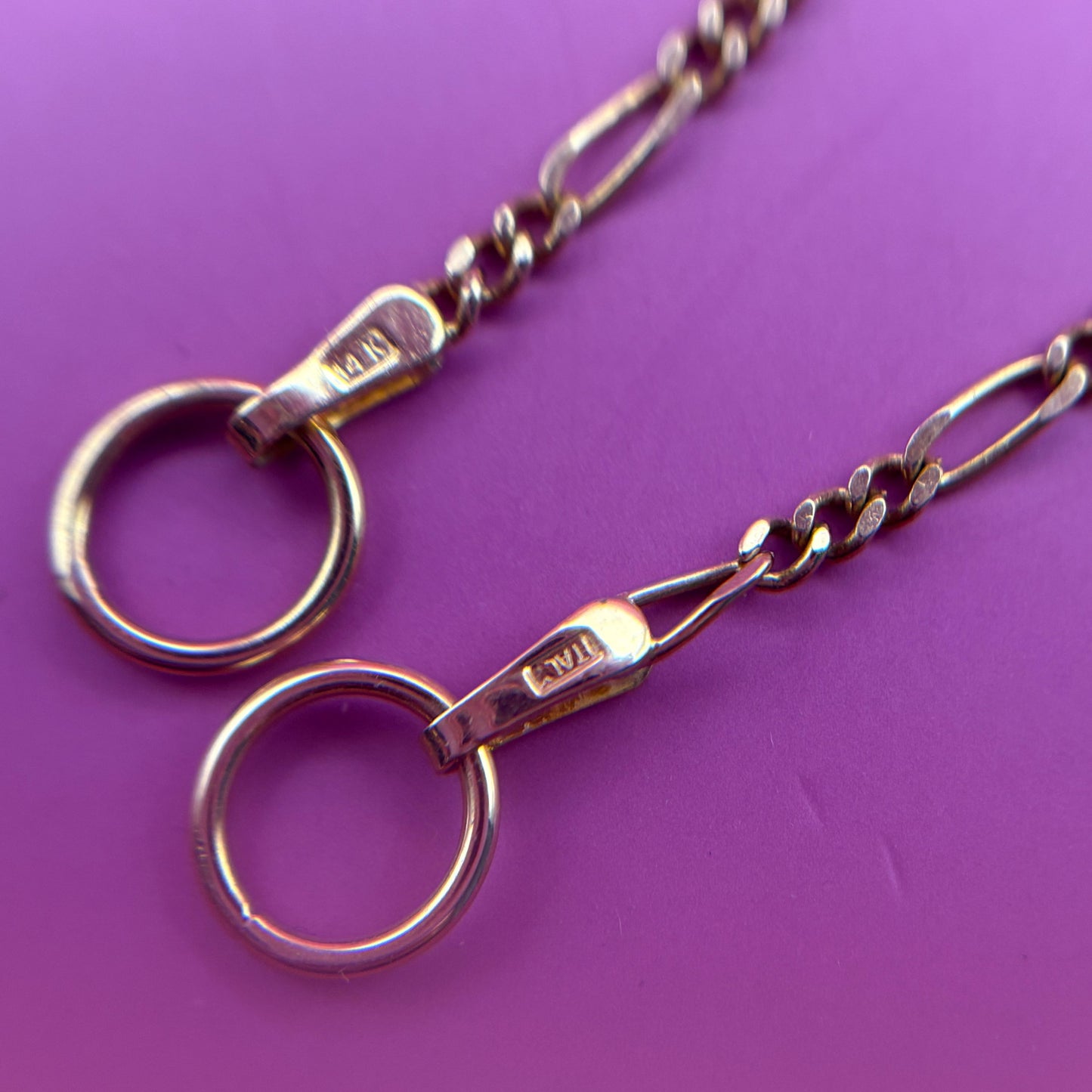 14k figaro sans-a-clasp chain 25"