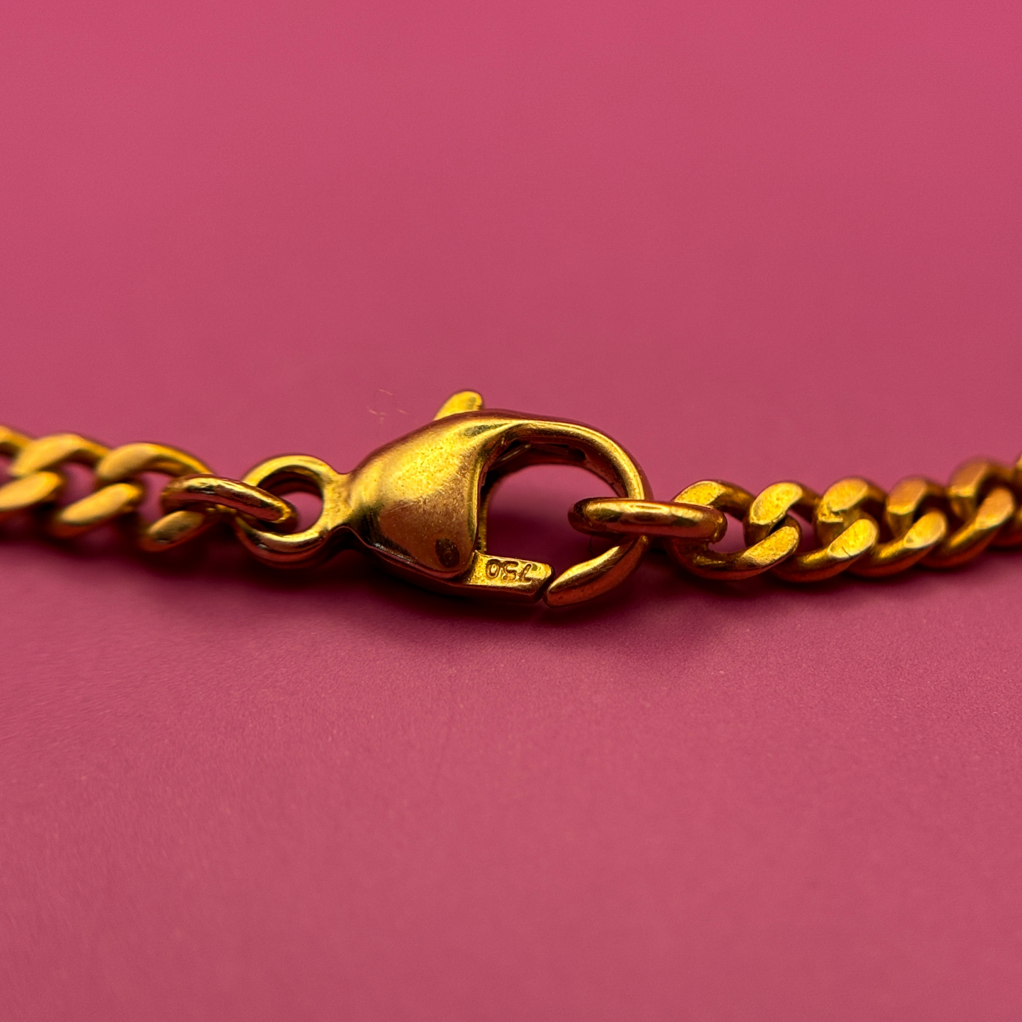 18k antique curb chain 9.6-9.7g 18" x 2.5mm