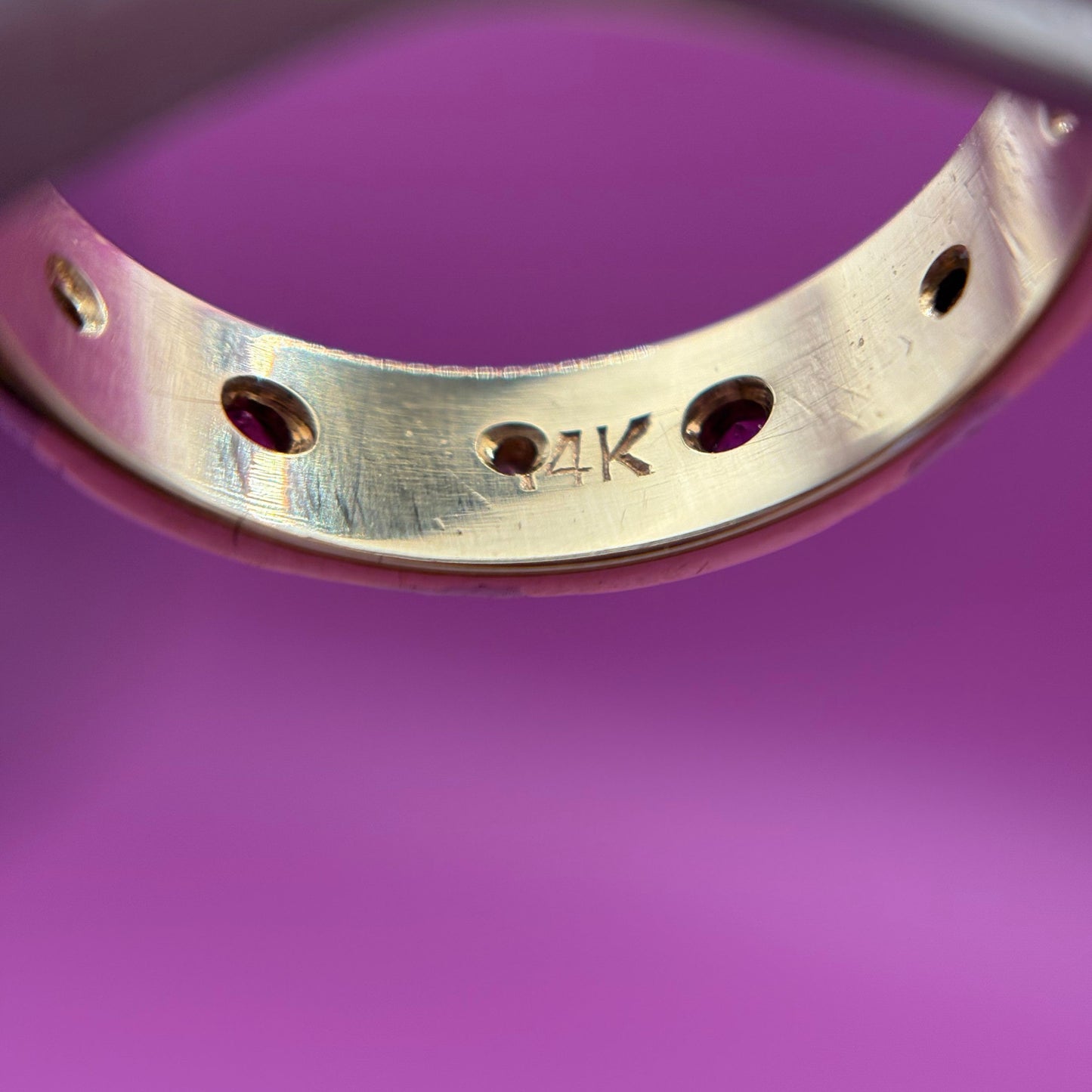 14k rubies diamonds stars infinity band