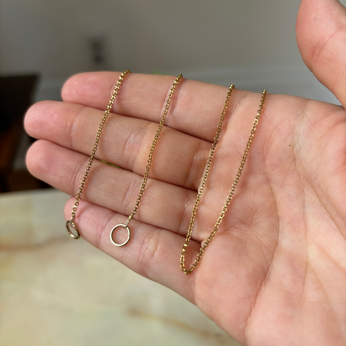 14k mini rolo sans-a-clasp chain 18"