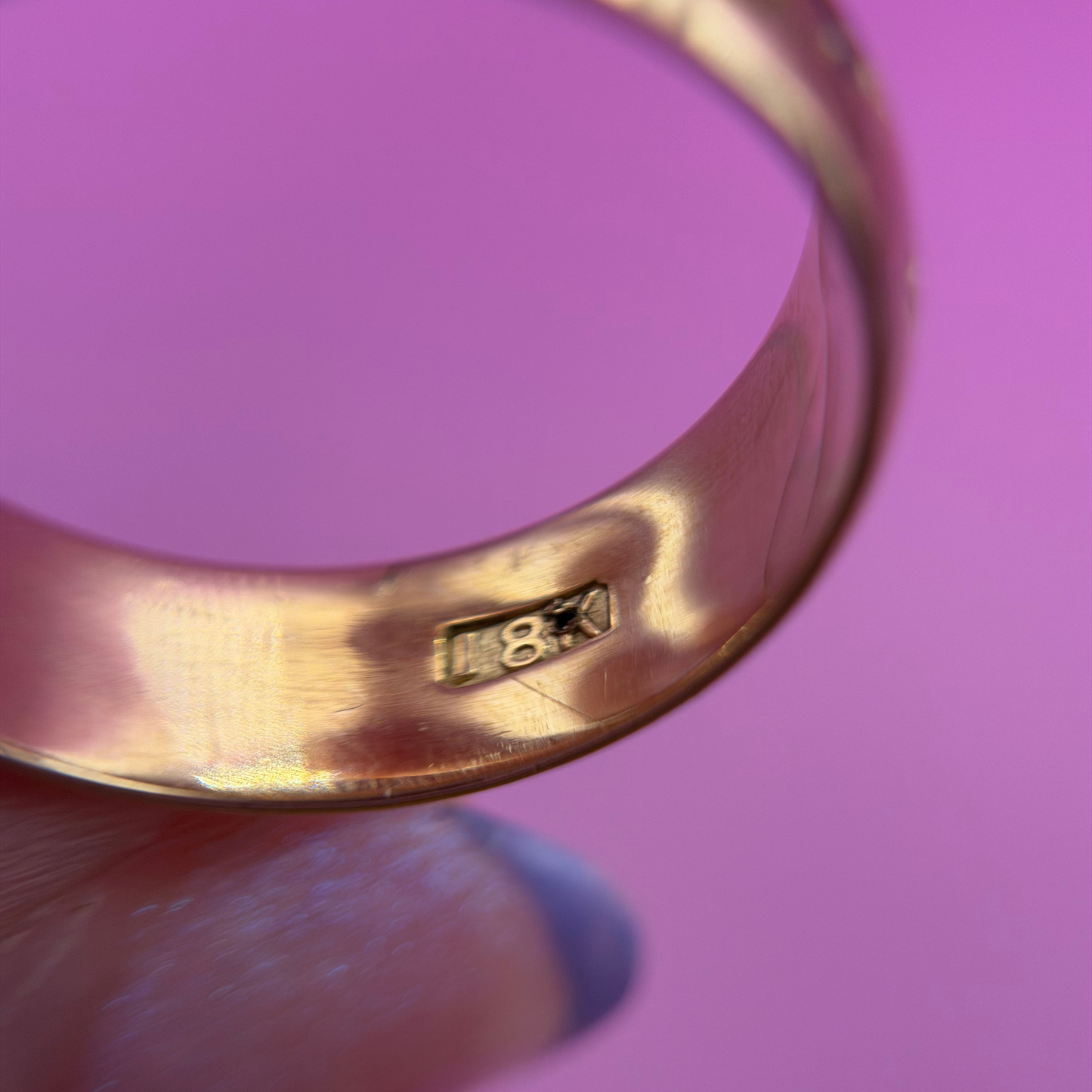 18k green blue lavender reimagined wide antique donut band
