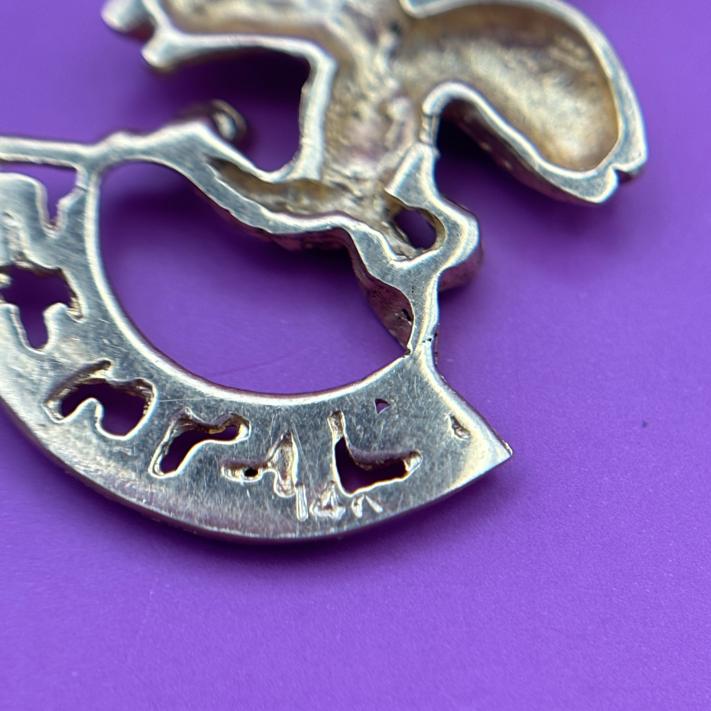 14k pisces two fish charm