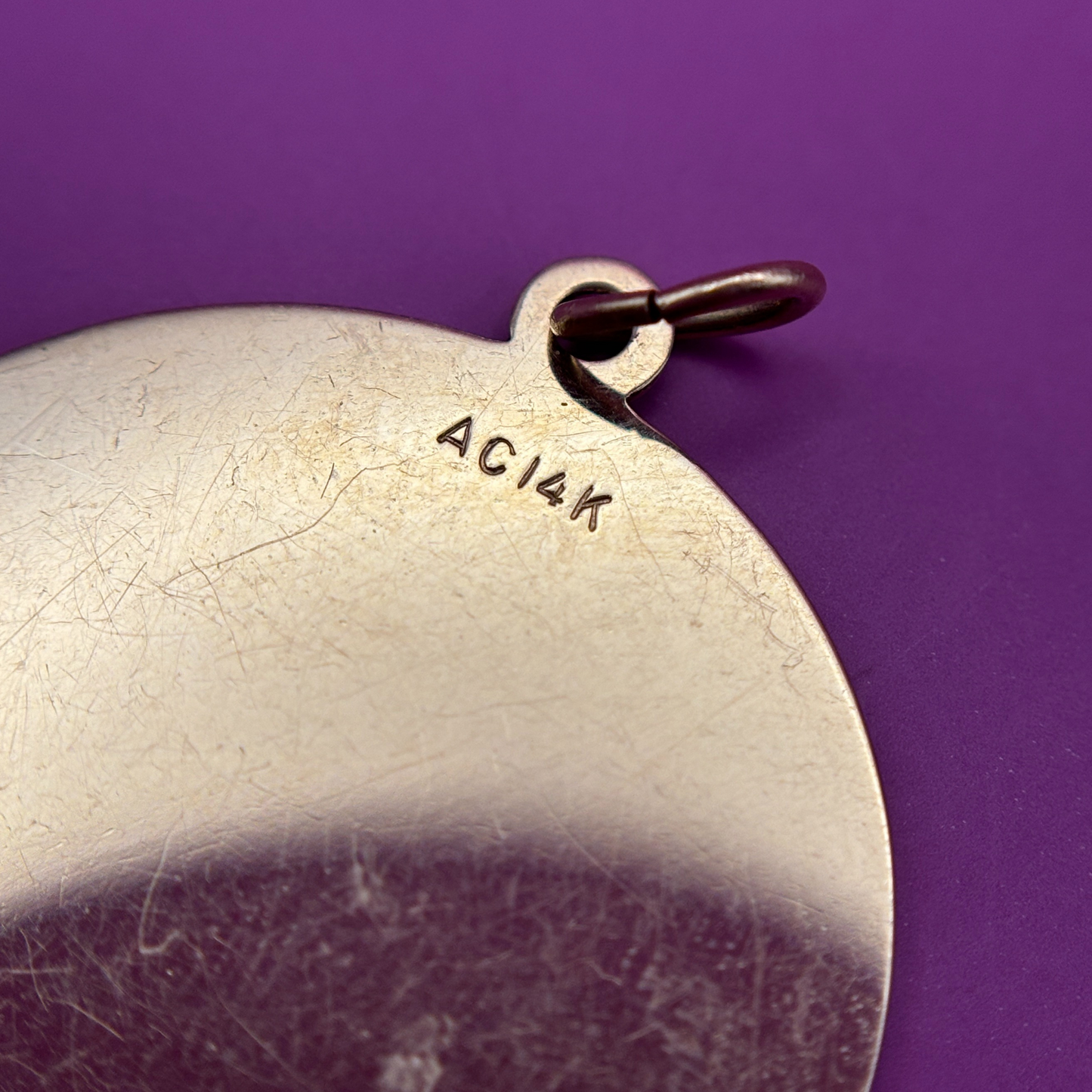 14k sagittarius large medallion charm