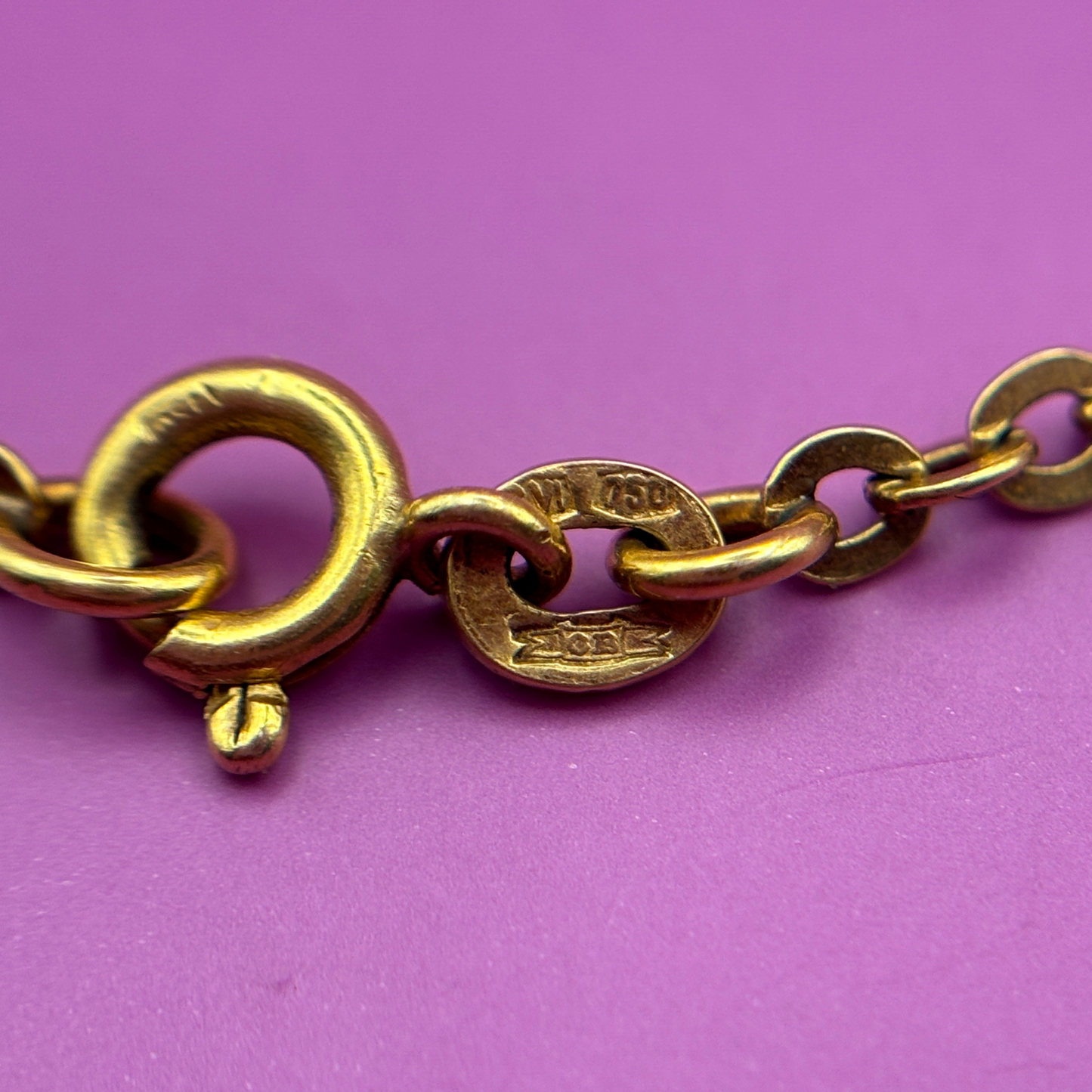 18k flat links cable chain 7.7g 20.5" x 2.5mm