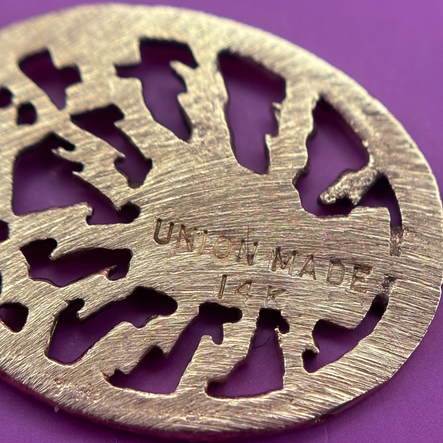 14k ibew union strong charm