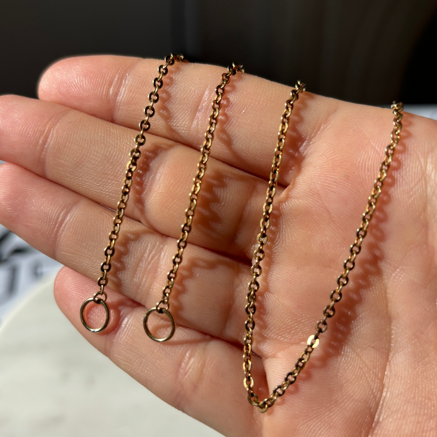 10k flat cable sans-a-clasp chain 19.5’’