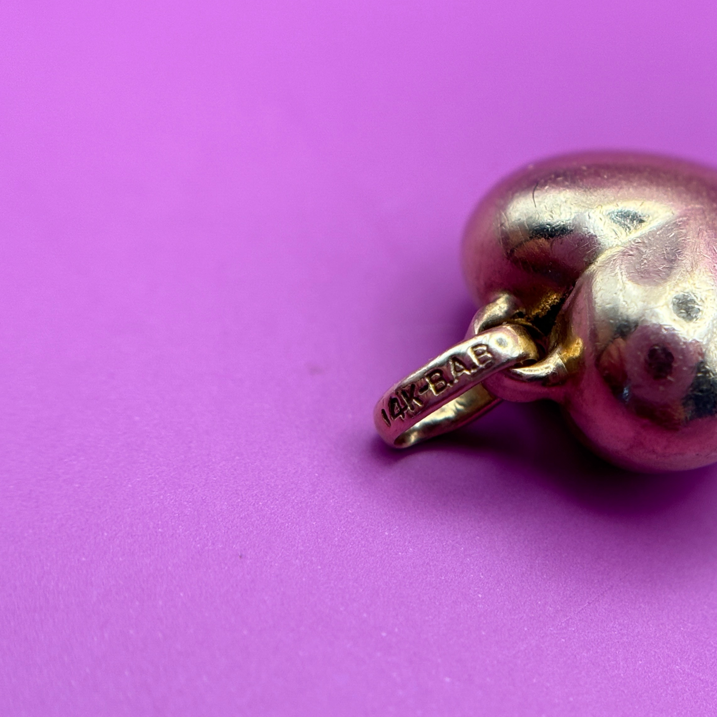 14k star set puffy heart with diamond