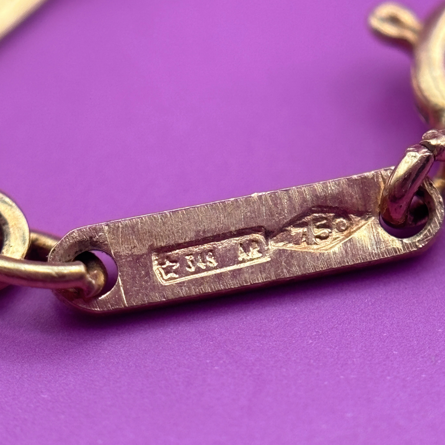 18k 50s / 60s delicate ID bracelet with tags & mariner links 8"