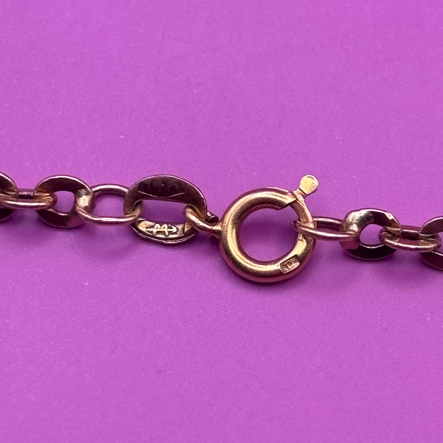 14k flat links cable chain 18.5"