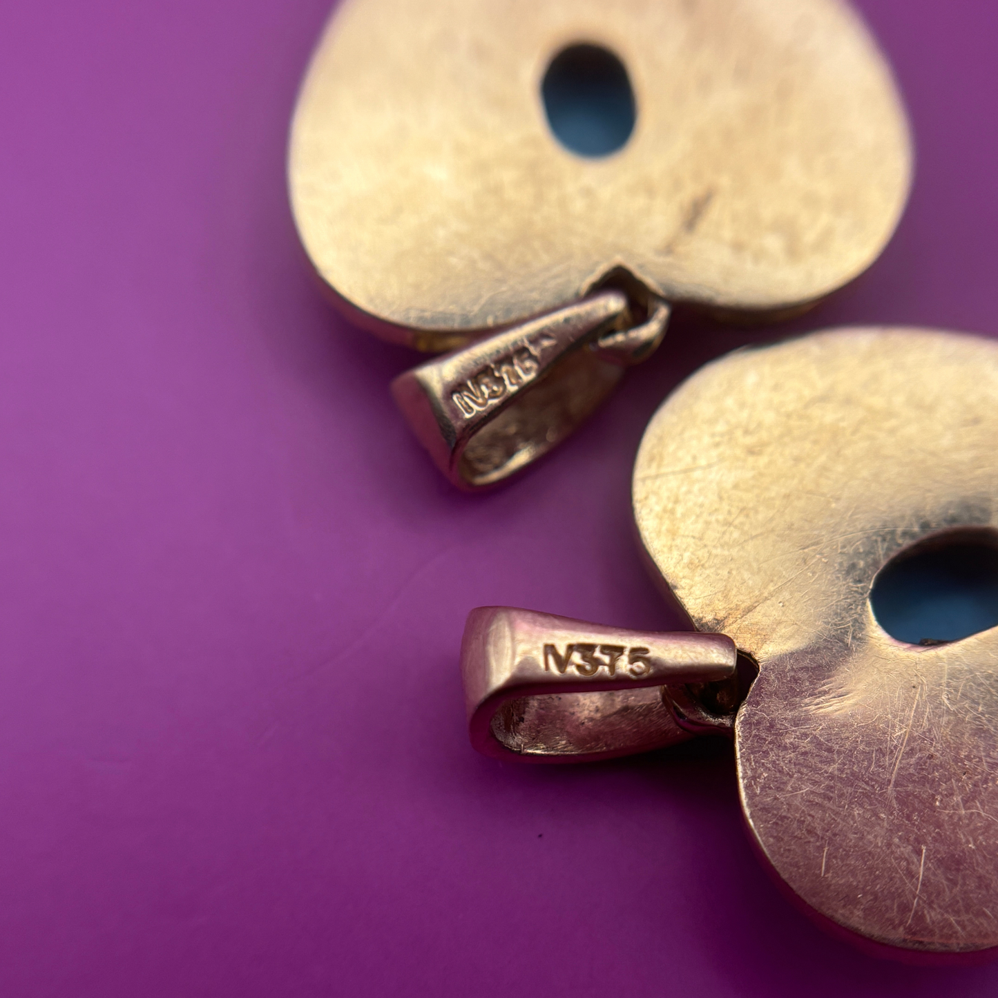 9k southwestern heart with cabochon turquoise charm