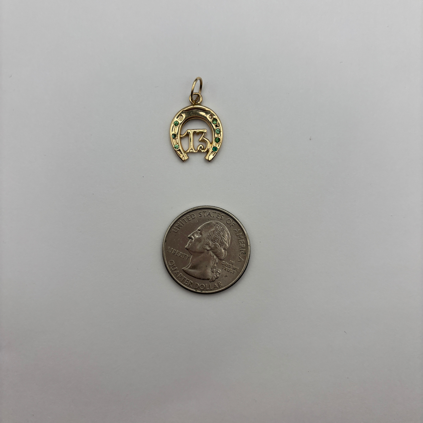 tsavorite 13 horseshoe charm