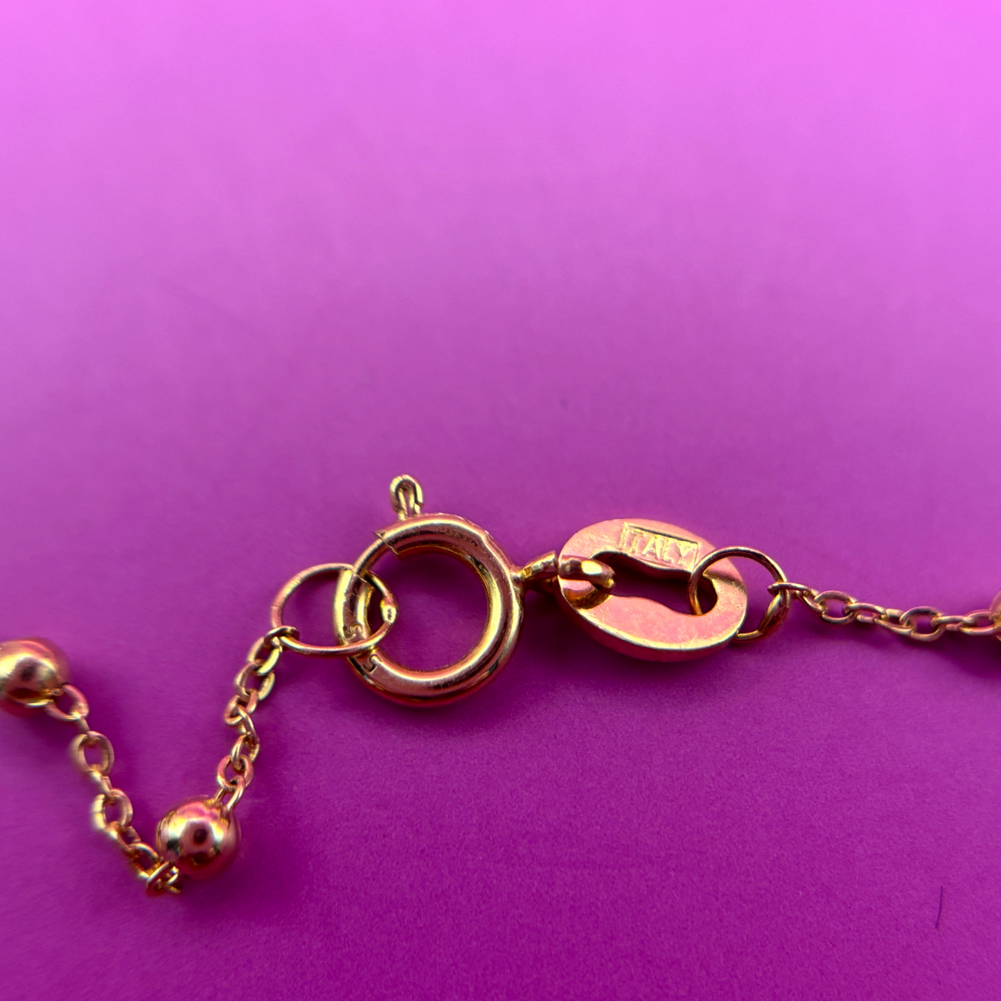 14k adjustable bead station chain 15"-16" & 16"-17"-18"