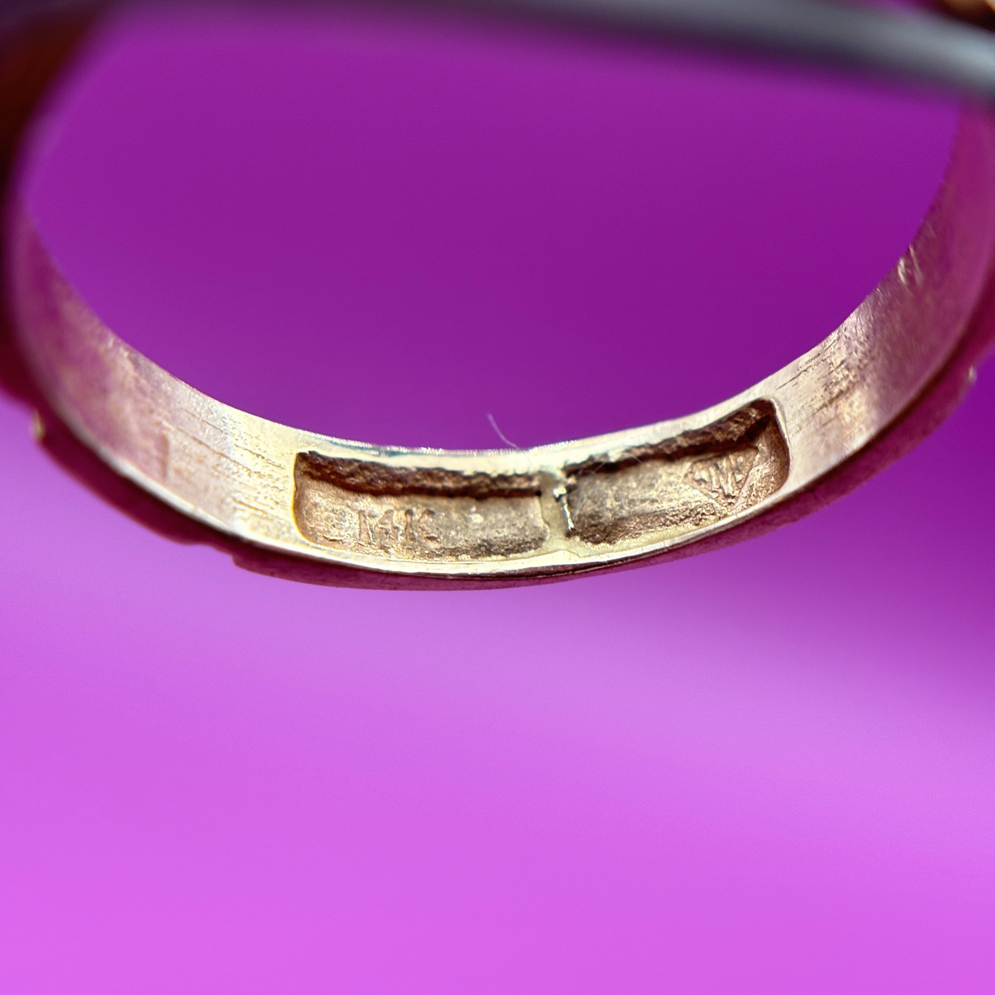 14k rose gold greek key band