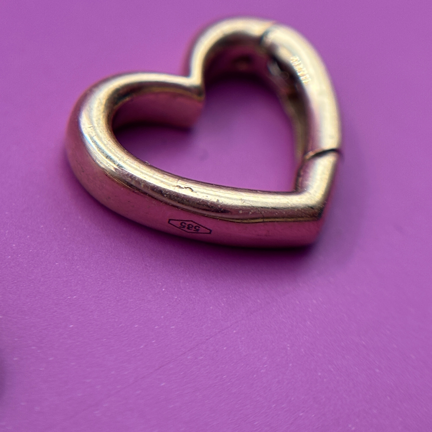 14k heart push connector