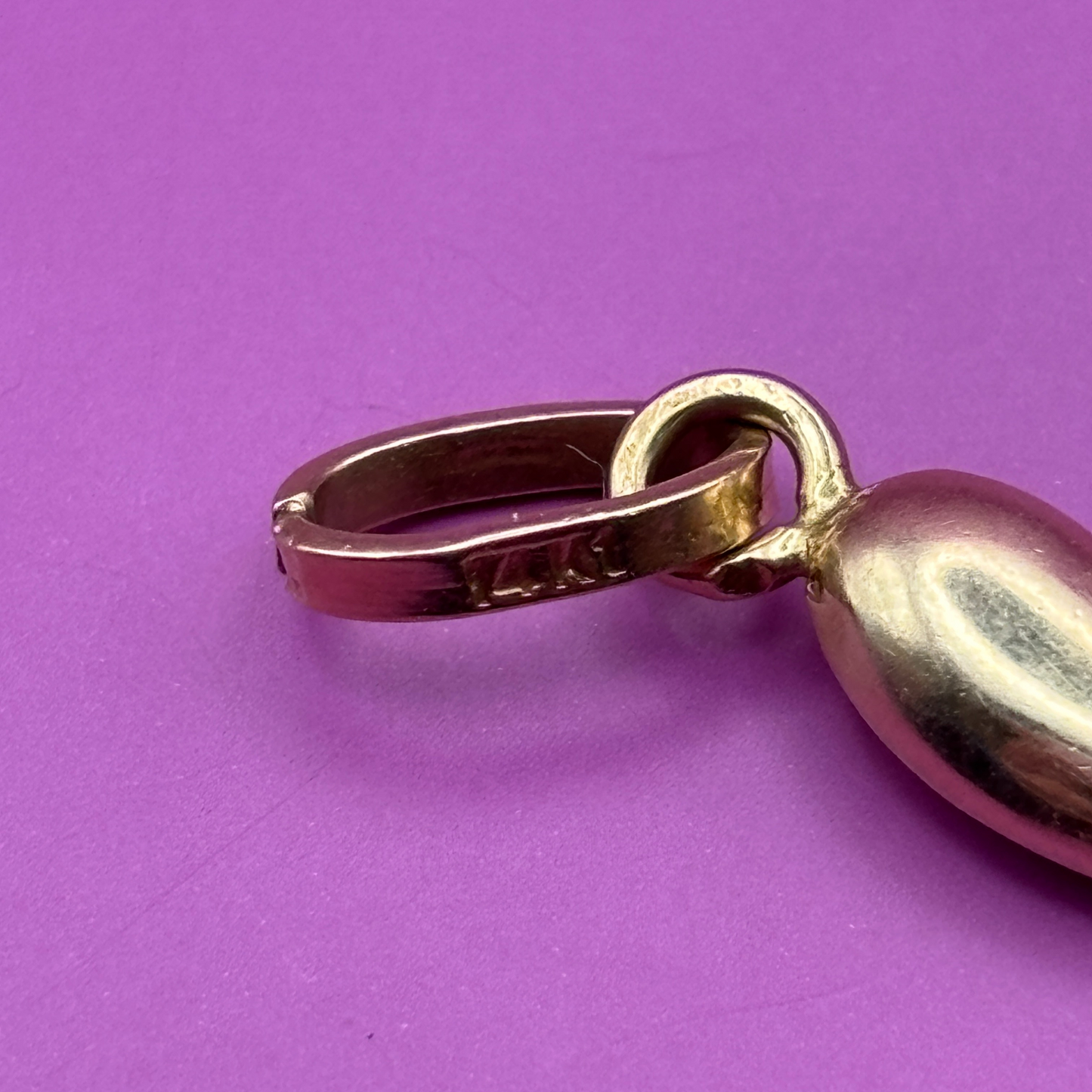 14k hollow cornicello charm