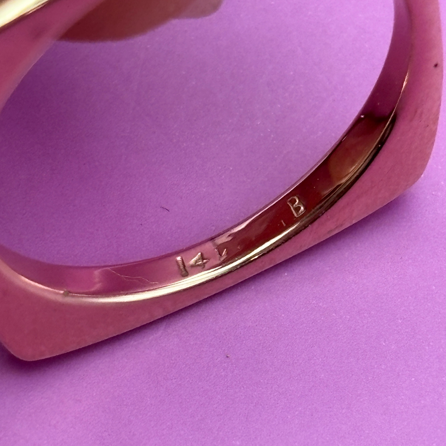 14k square rose gold stacker band