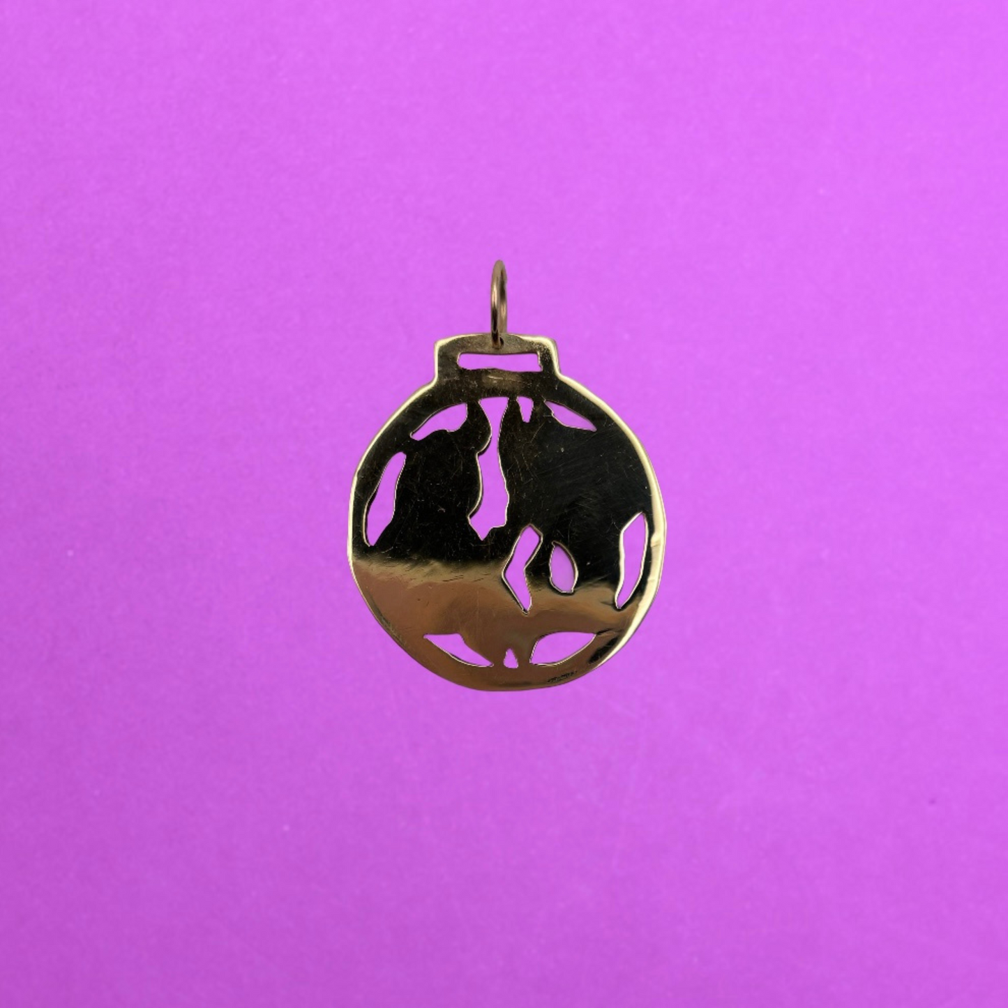 10k antique pisces medallion