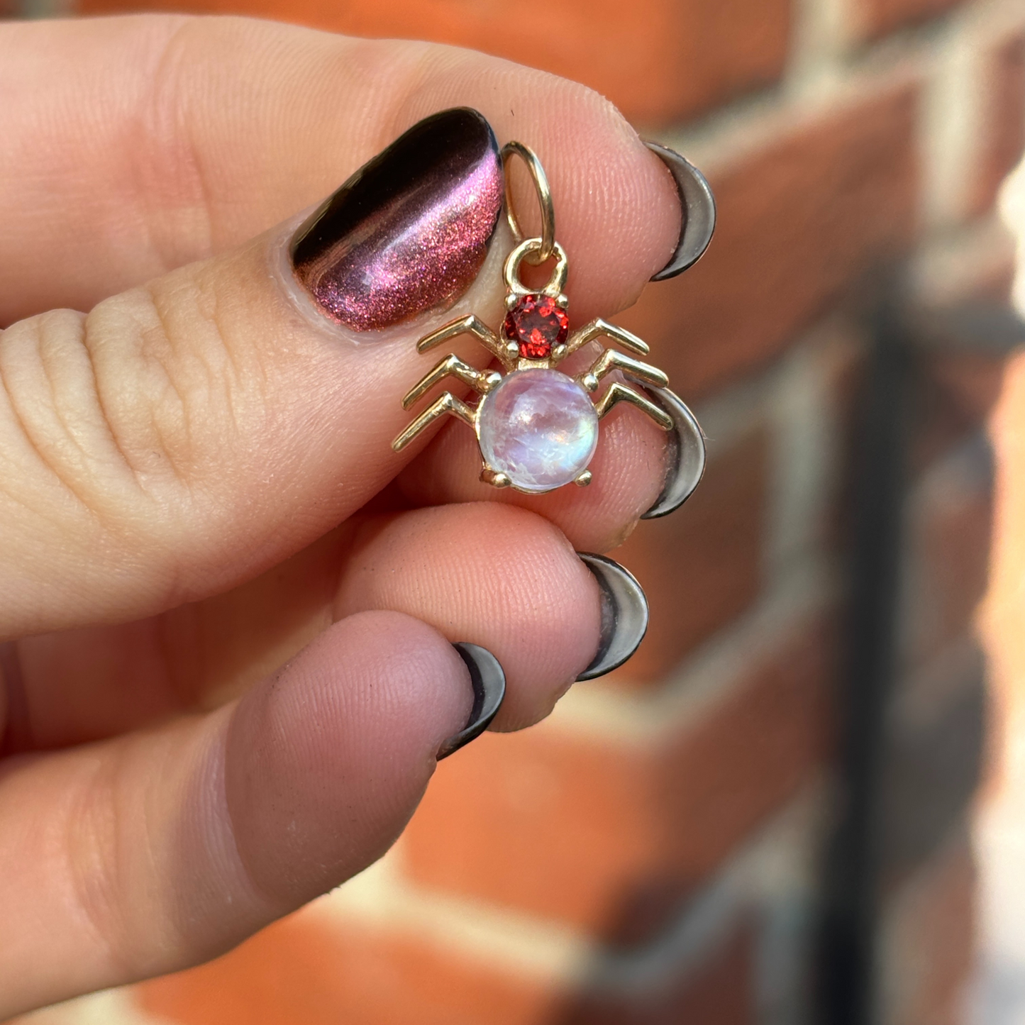jeweled spider charm