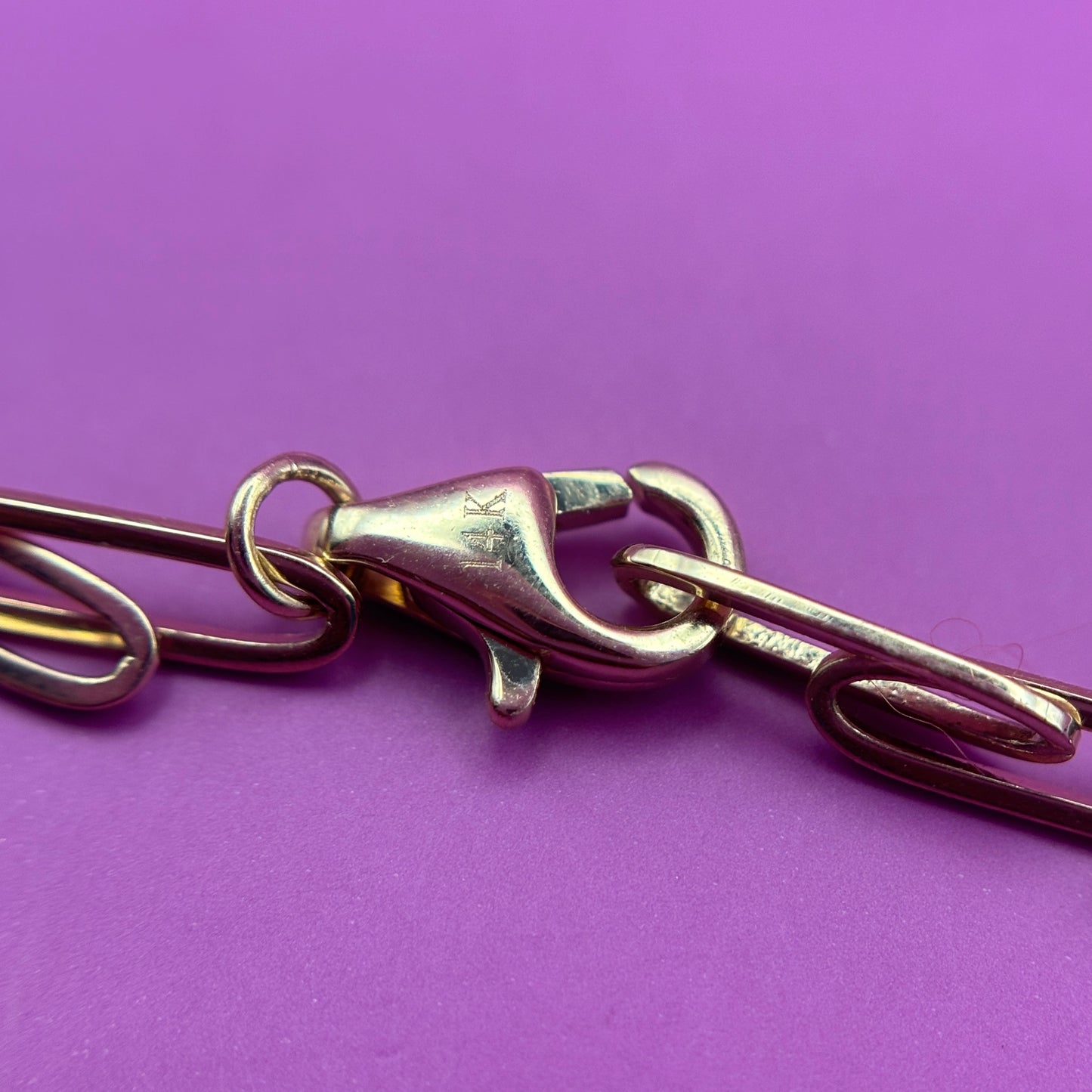 14k paperclip anklet 9.75’’