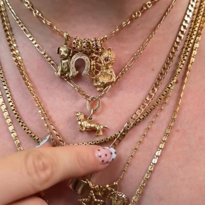 14k figaro sans-a-clasp chain 16.25"