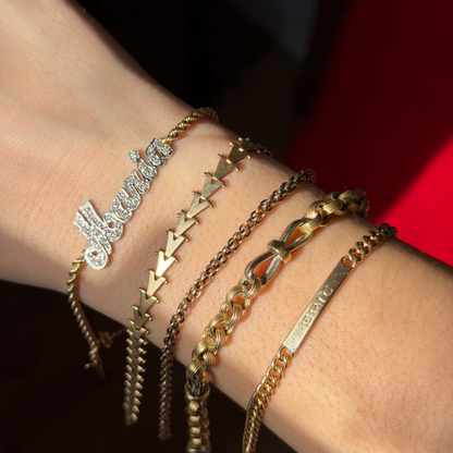 14k chevron link bracelet 7.5"