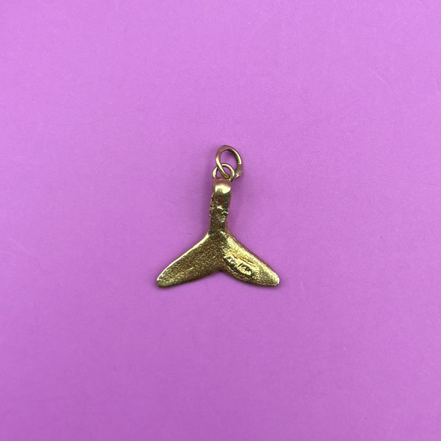 14k whale tail charm