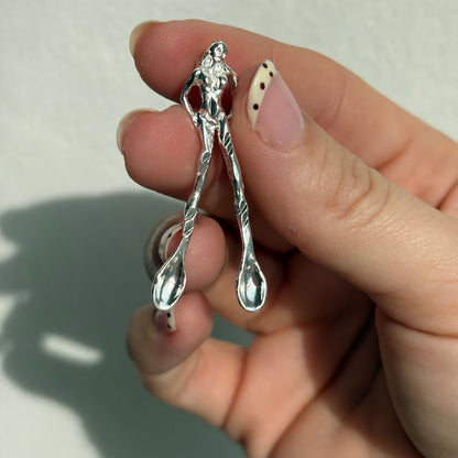 silver spoon feet lady pendant