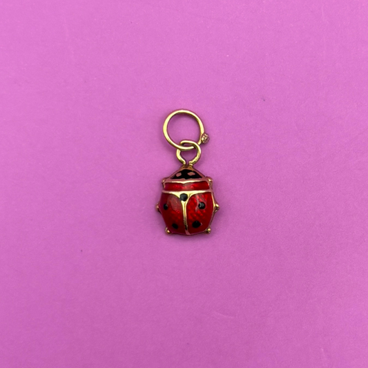 18k enamel ladybug charm