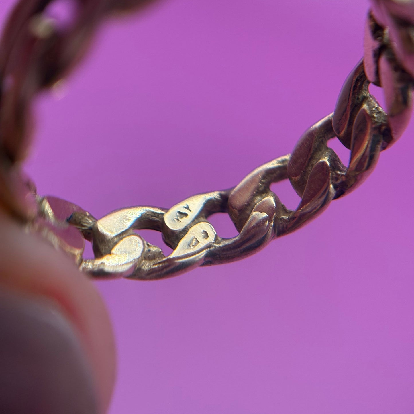 14k curb infinity band