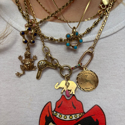 14k aries medallion charm