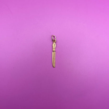 18k knife charm with green enamel handle