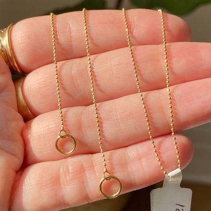 14k mini ball sans-a-clasp chain