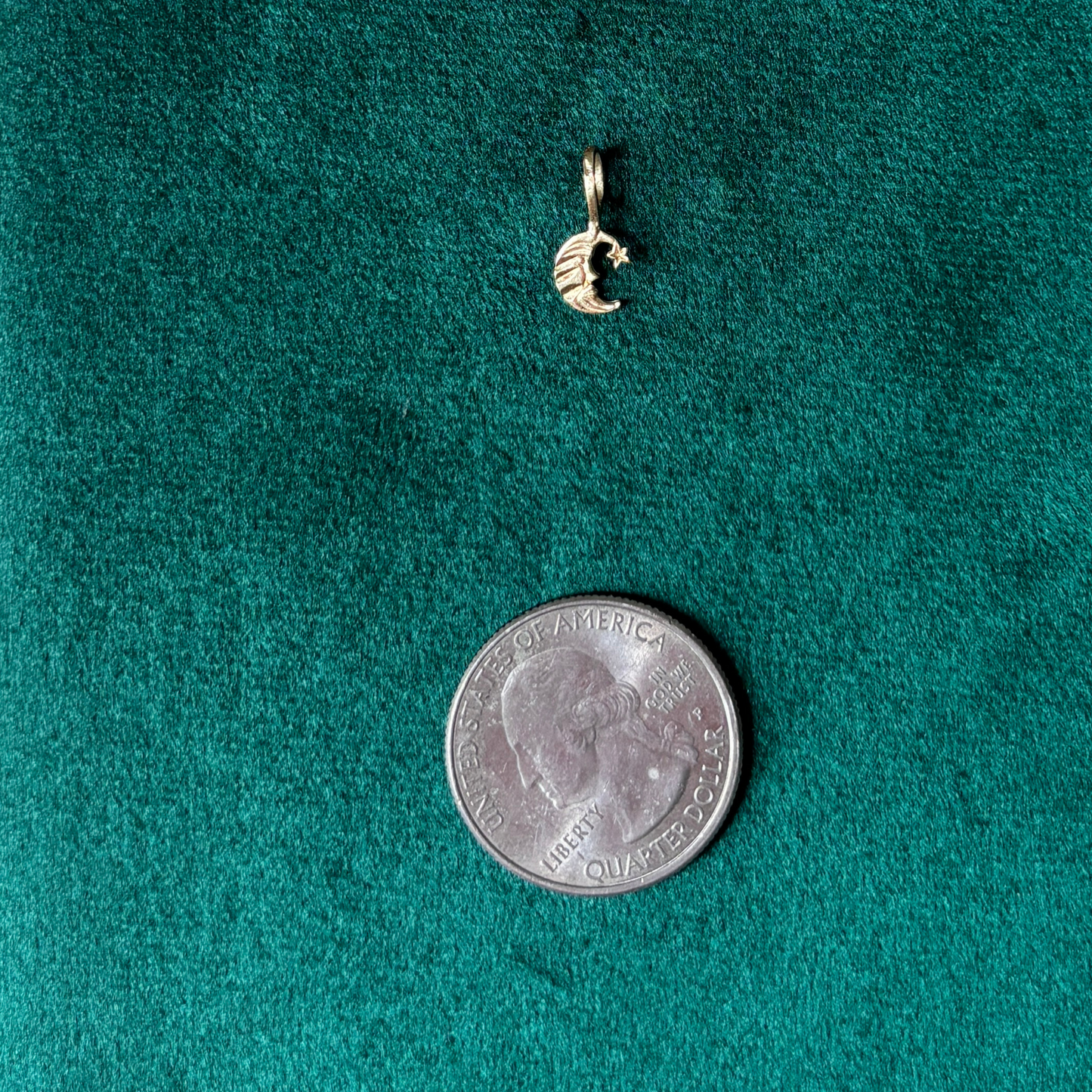 14k mini star & moon charm