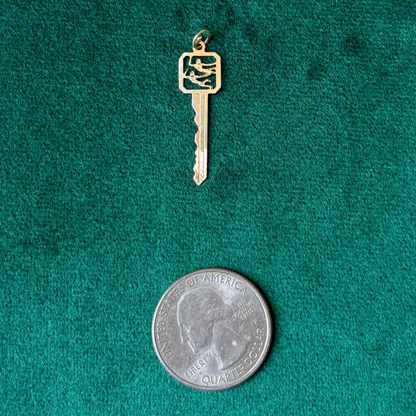 14k gemini key charm